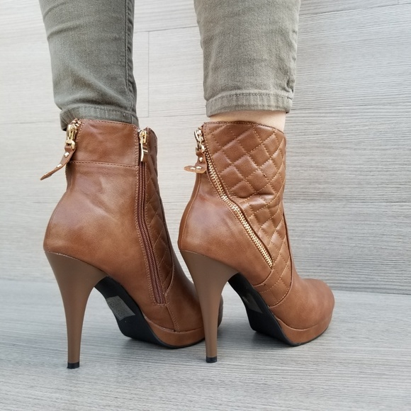 Platform High Heel Ankle Boots Fur inside-BB - Picture 5 of 8